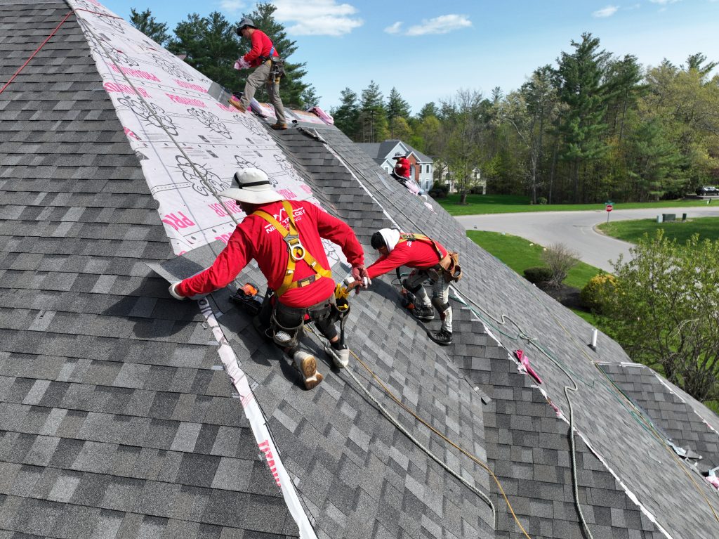 Roofing near me in Andover, MA doing a roof repair